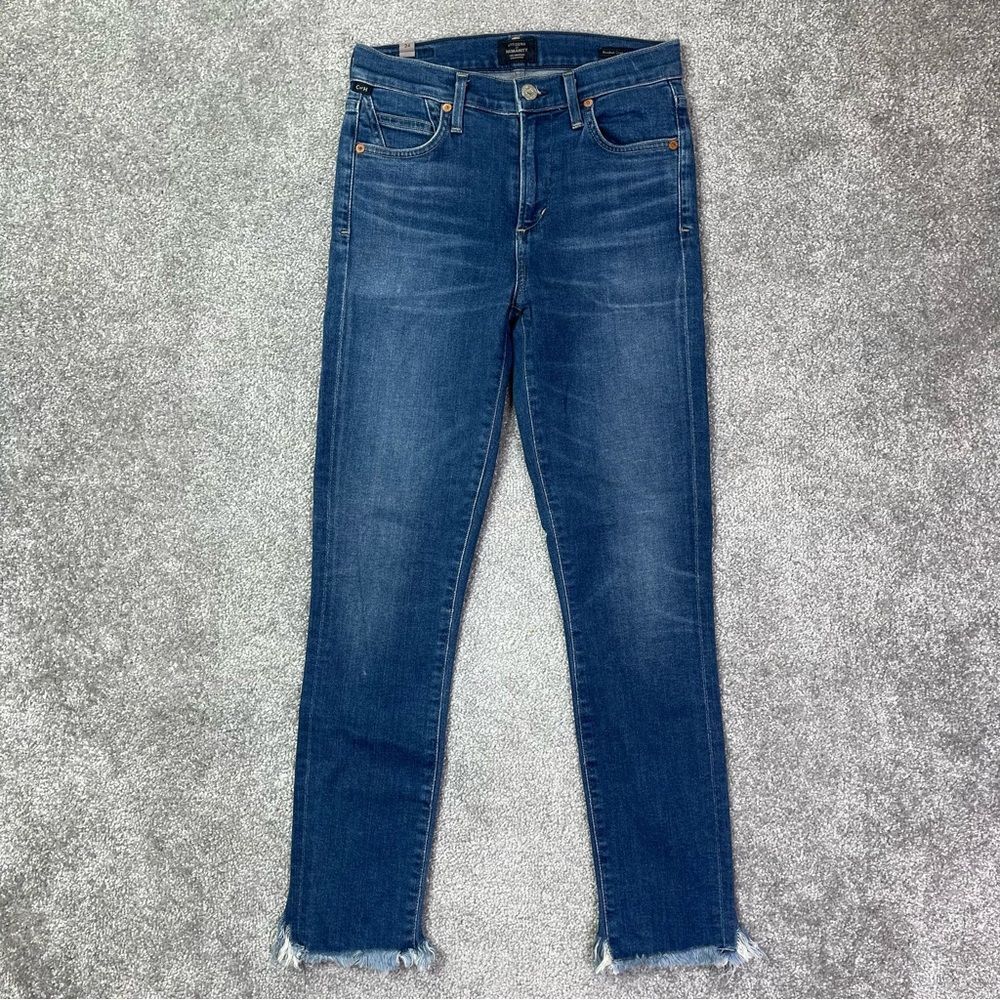 Citizens of Humanity Jeans Women's 24 Blue Skinny Crop High Rise Dark Denim
